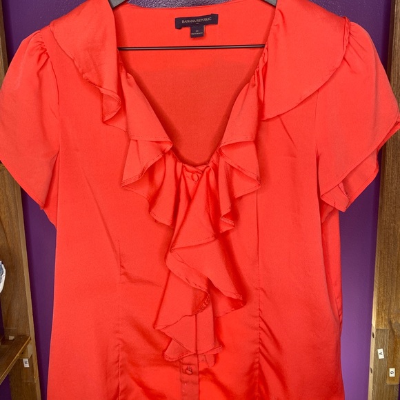 Coral Ruffle Blouse - Picture 1 of 3
